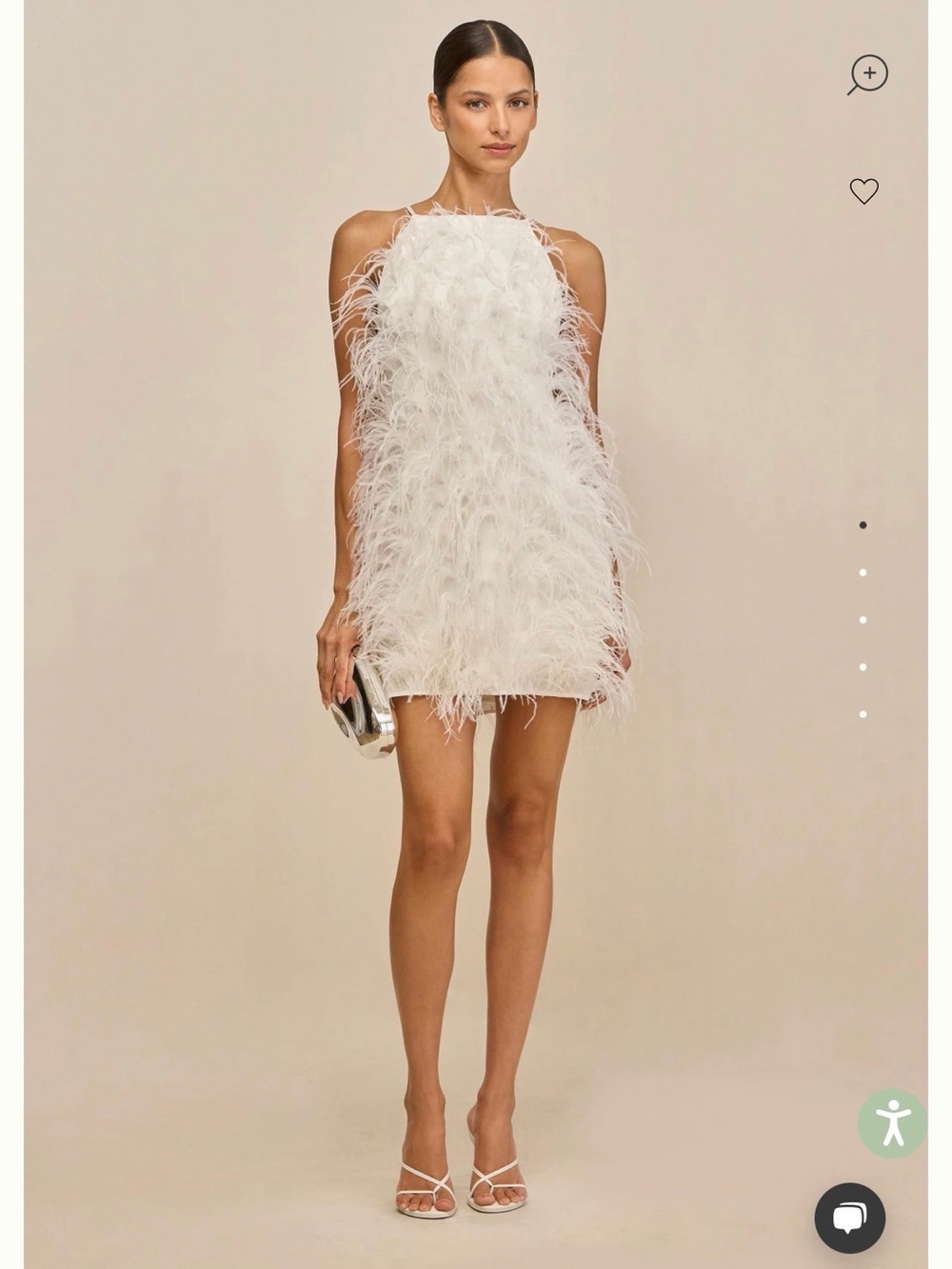 cult gaia White Feather Halter Mini Dress